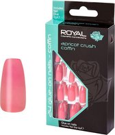 Royal 24 Coffin Glue-On Nail Tips - Apricot Crush (met nagellijm)