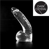 Dark Crystal Dildo met balzak 28 x 6,7 cm - transparant