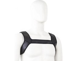 Neopreen schouder-borst harnas tuigje - zwart - maat M