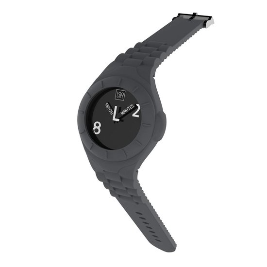 TOO LATE – siliconen horloge – MASH UP LORD REG – Ø 40 mm – Grey