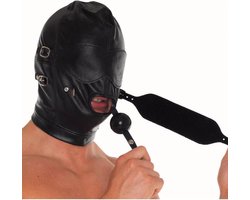 Rimba Bondage Play - Leren Masker Met afneembare gag En oogdelen