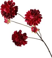 Viv! Home Luxuries Dahlia - kunstbloem - 90cm - rood - topkwaliteit