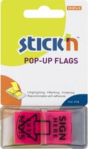 Stick'n Index Tabs - Handtekening Wijzer - 45x25mm - Neon Paars - 50 Sticky Notes