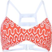 Seafolly Optic Wave D Cup Strap Brallete - Dames Bikinitopje Oranje Rood met Patroon Maat 36