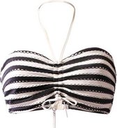 Seafolly Coast To Coast DD Bandeau - Dames Bikinitopje Zwart Wit Gestreept Maat 36