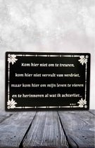 Houder Met Tekstplaat Op Gedenksteen (urn) Kom Hier Niet... Graf - Urn - Memoriam