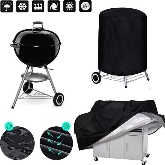 Vies naast tent 58 x 78 CM BBQ Beschermhoes - Barbecue Hoes - Bbq hoes - Cover - Zwart |  bol.com