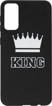 ADEL Siliconen Back Cover Softcase Hoesje Geschikt voor Samsung Galaxy S20 - King Zwart