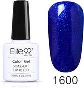 Nagellak, Elite 99, Blauw Glitters, 1600,  Gel Nagellak, Polish, Tenue de Ville