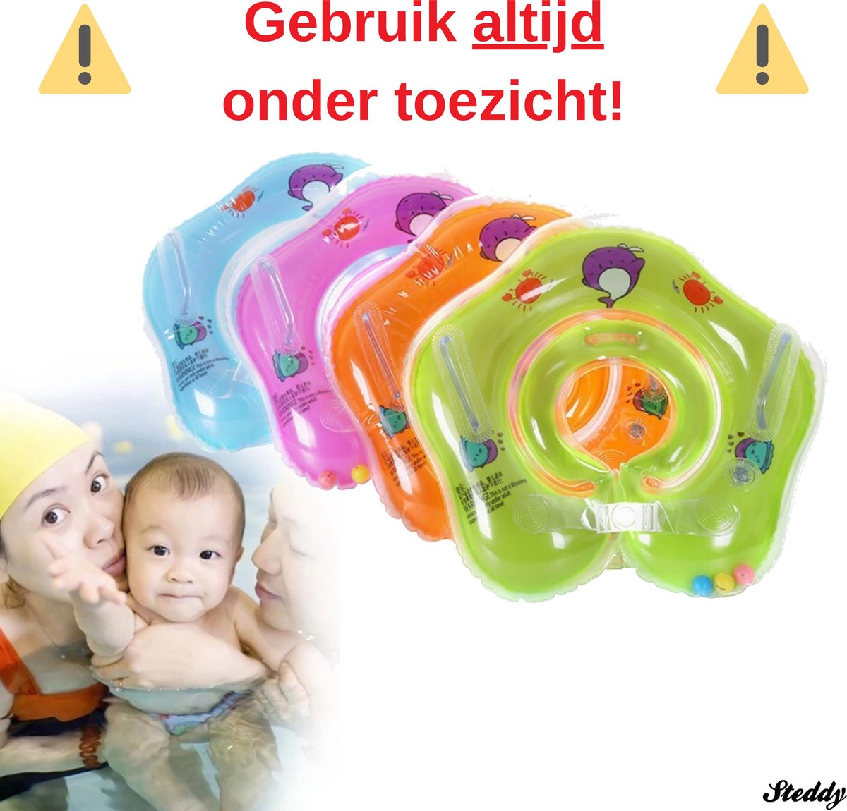Zwemring voor baby's, halsring voor het hoofd, zwemband voor