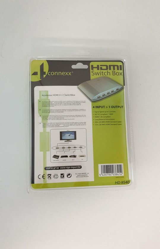 HDMI Switch, 4 Ingangen 1 Uitgang - Splitter Box - Playstation - XBOX - DVD - BlueRay - Enz - Aandenken &zo