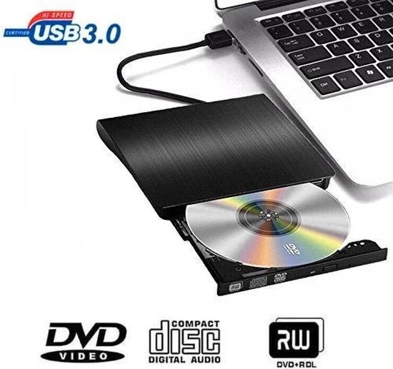 Lecteur cd dvd externe, usb 3.0 et type-c avec graveur de carte sd