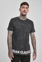 Urban Classics Heren Tshirt -S- Acid Washed Logo Zwart