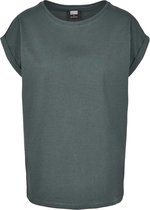 Urban Classics - Extended Shoulder Dames T-shirt - M - Groen