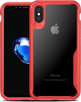 Hardcase met rode omranding voor iPhone X/XS - transparant