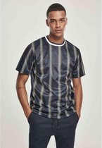 Urban Classics Heren Tshirt -2XL- Thin Vertical Stripes AOP Blauw