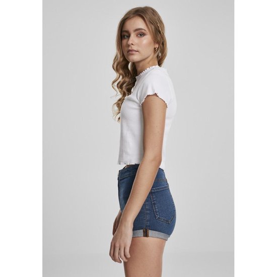 Urban Classics Crop top XS Cropped Rib 2pack Zwart/Wit