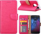 Motorola Moto E4 - Bookcase Roze - portemonee hoesje