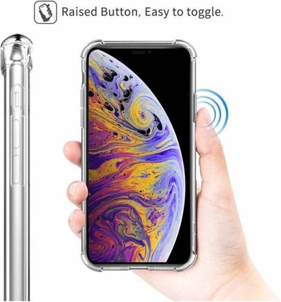 Apple iPhone X/XS silicone Anti Shock achterkant hoesje met 2x gratis Tempered glass Screenprotector