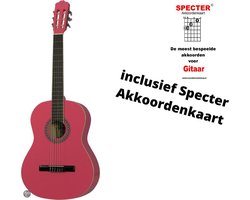 Klassieke Gitaar - Roze met handige akkoordenkaart