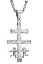 Caravaca kruis met engelen en ketting zilverkleur