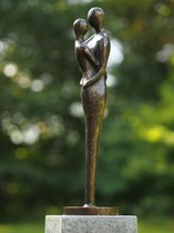 Bronzen Beeld liefdespaar - Bronzen beeldjes liefde voor binnen en buiten 44cm | GerichteKeuze