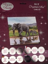 Diamond painting crystal card kit- diamond painting kaarten maken- olifant- kinderen en volwassenen- DIY
