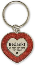 Glitter Sleutelhanger "Bedankt"