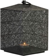 Lucy's Living Luxe lantaarn RISKI Metaal - Ø 20 x 31 cm - kaarsenhouder – waxinelicht houder - windlicht - decoratie - naturel – tuindecoratie