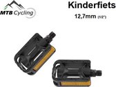 1/2 inch Kinderfiets pedalen - Anti slip - Trappers voor kinder fiets met reflector - 12,7mm  dun schroefdraad - Zwart