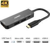 A-Konic USB Type C Adapter - HDMI 4K, USB 3.0, USB 2.0, Micro-USB