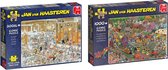 Jan van Haasteren Puzzelvoordeelset De Bloemencorso Puzzel 1000 Stukjes & De Keuken 500 XL stukjes