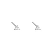 Oorknopjes happy triangle zilver