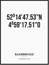 Poster/kaart BAAMBRUGGE met coördinaten