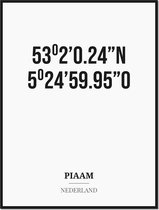 Poster/kaart PIAAM met coördinaten
