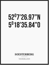 Poster/kaart SOESTERBERG met coördinaten