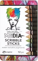 Dina Wakley - Media Scribble Sticks 3 - 12stuks