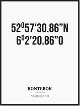 Poster/kaart BONTEBOK met coördinaten