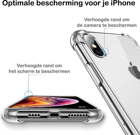 Bel terug opvolger oor Iphone X siliconen hoesje / iPhone Xs Siliconen Doorzichtig iPhone Xs  achterkant met... | bol.com