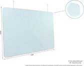 Hangend scherm met ronde hoeken 100x150cm - kassascherm - hygienescherm - polycarbonaat - spatscherm - preventiescherm - vlamdovend - kuchscherm