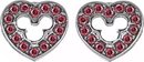 Oorknoppen Micky Minnie Mouse Hart - Rood