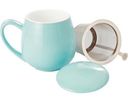 foto van Theemok met filter en deksel Saara Turquoise 350ml