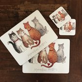 Alex Clark Onderzetters en Placemats (MEDIUM FORMAAT) Set Marvellous Moggies ~ Katten