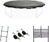Accessoire set voor trampoline Ø250cm met ladder, beschermhoes, opbergnet voor schoenen en verankeringskit