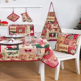 Tafelkleed - luxe gobelinstof - Jingle Bells - kerst - Vierkant 85x85 cm