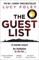 Boek 'The Guest List' van Lucy Foley, met de tekst 'The no. 1 Sunday Times Bestseller' en 'Reese's Book Club'.