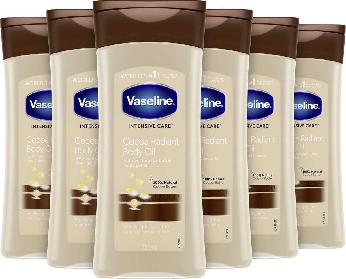 In de naam scannen Voorkomen Vaseline Cocoa Radiant Intensive Care Body Gel Oil - 6 x 200 ml -  Voordeelverpakking | bol.com