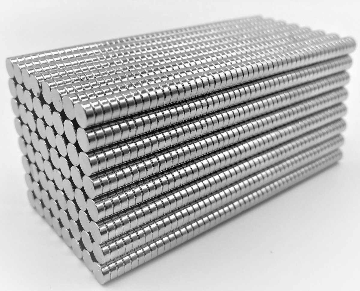 Super sterke magneten - N50 - 5x2 mm - 200 stuks – Neodymium - Magneten klein - Ronde - Zilver - Sterk - Koelkast magneten - Whiteboard magneten - Ronde magneten - Hoogglanzende – Zilverkleurige