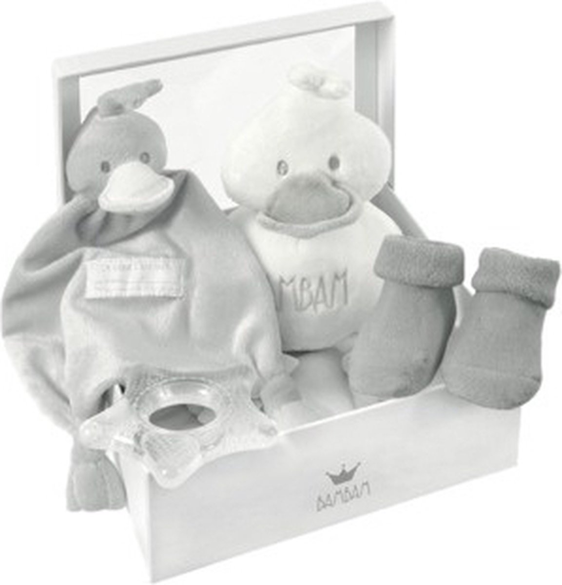 Goedkoopste BamBam Cadeaudoos Eend, bijtring ster, sokjes - Grijs - Baby cadeau