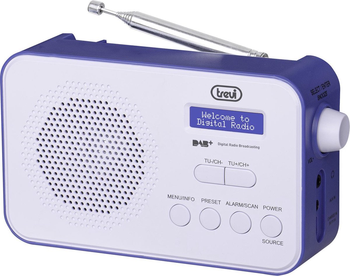 Trevi - Draagbare radio DAB/DAB+, 7F92, Blauw/wit